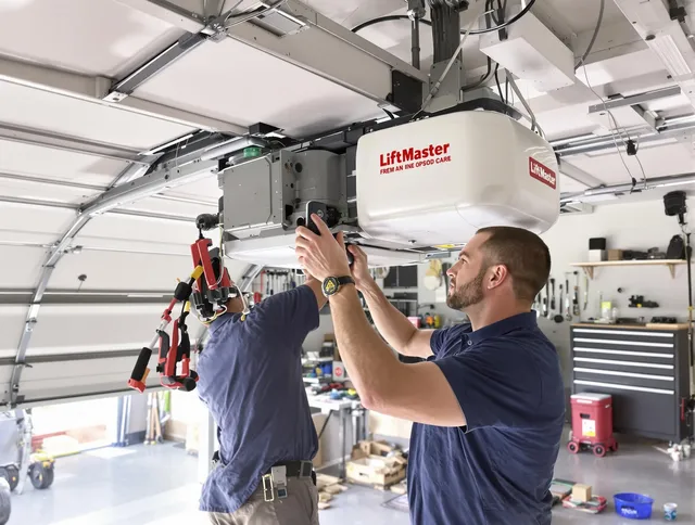 Monterey Park Garage Door Repair technician performing advanced diagnostics on garage opener in Monterey Park