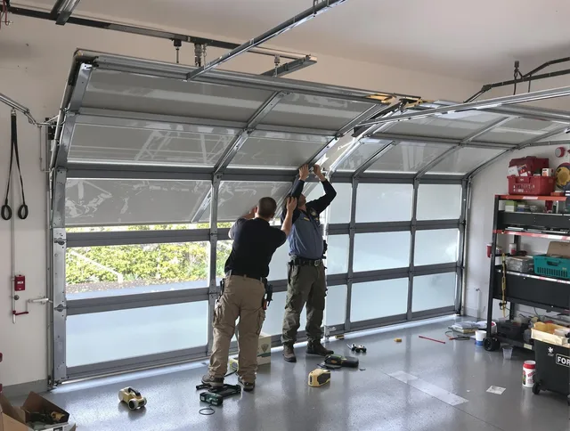 Monterey Park Garage Door Repair expert performing precise panel replacement on Monterey Park garage door